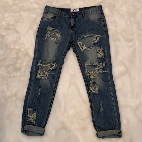 Distressed OneTeaspoon Jeans - Picture 1 of 3